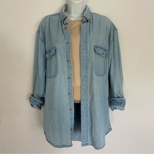 Croft & Barrow Light Wash Denim Button Down Shirt